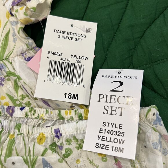 Rare Editions 18M Dress Set Spring Bunny Chicks Floral - Picture 7 of 8